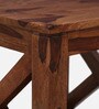 Kryss Sheesham Wood End Table In Scratch Resistant Rustic Teak Finish