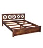 Kryss Sheesham Wood King Size Bed In Provincial Teak Finish