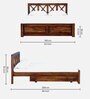Kryss Sheesham Wood Queen Size Bed In Scratch Resistant Provincial Teak Finish With Drawer Storage