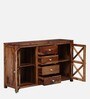 Kryss Sheesham Wood Crockery Unit in Scratch Resistant Rustic Teak Finish