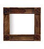 Solid Wood Rectangle Wall Mirror in Brown colour