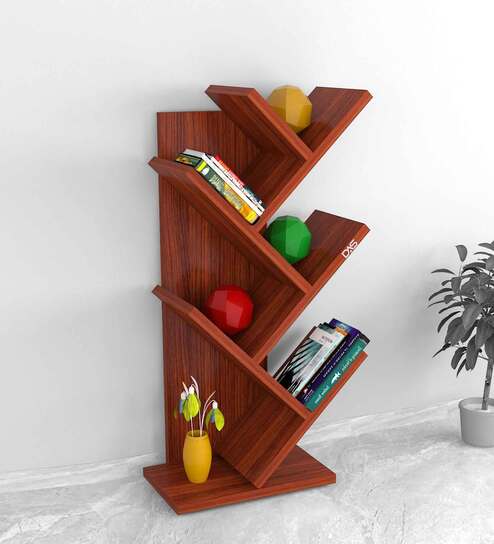Ksenia Floor Standing Shelves Classic Walnut Finish