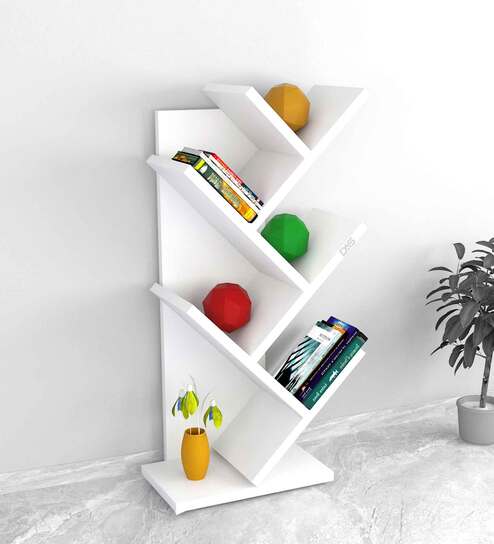 Ksenia Floor Standing Shelves Frosty White Finish