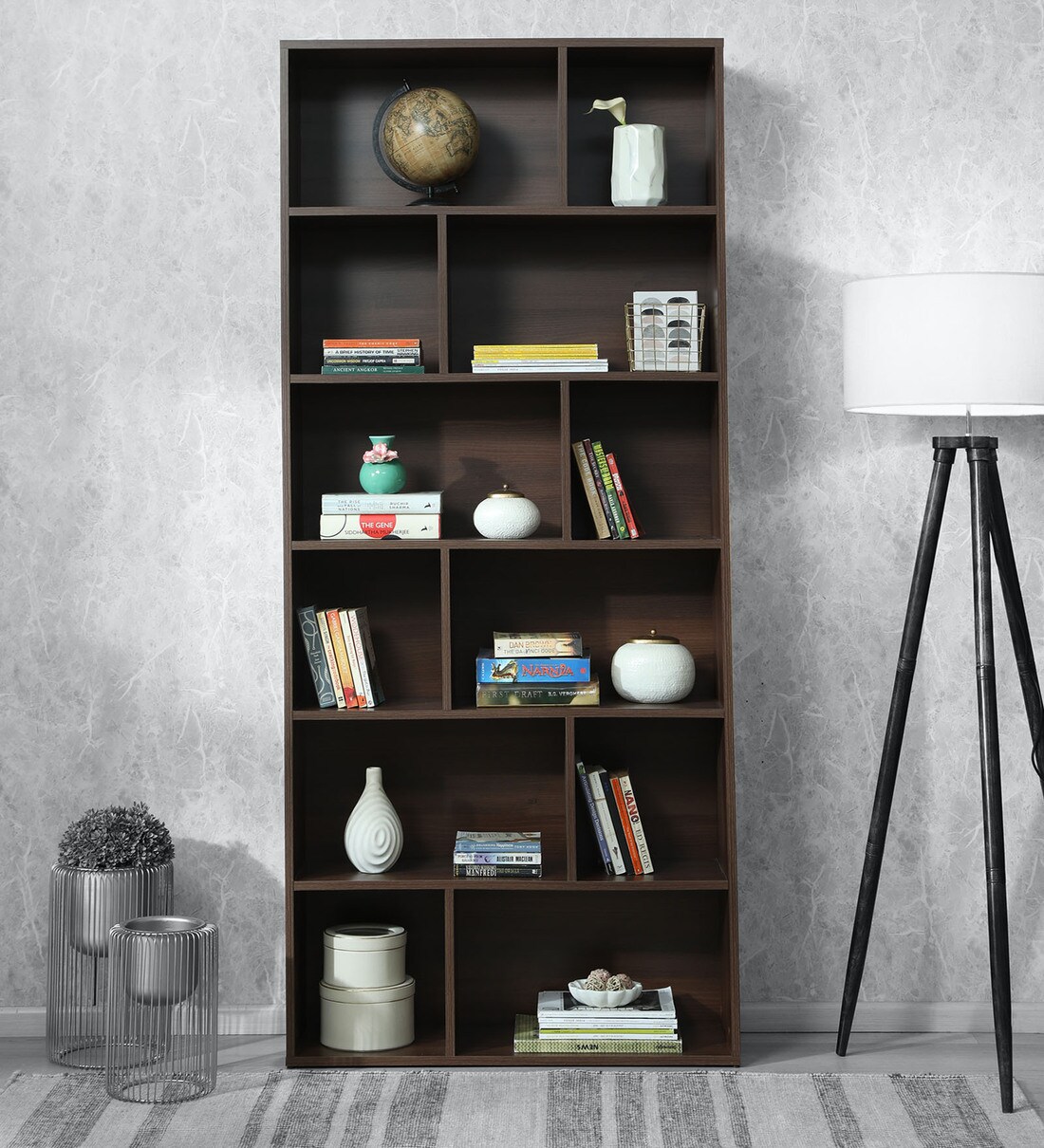 Buy Kura Book Shelf In Urban Walnut Finish By Mintwud Online Modern