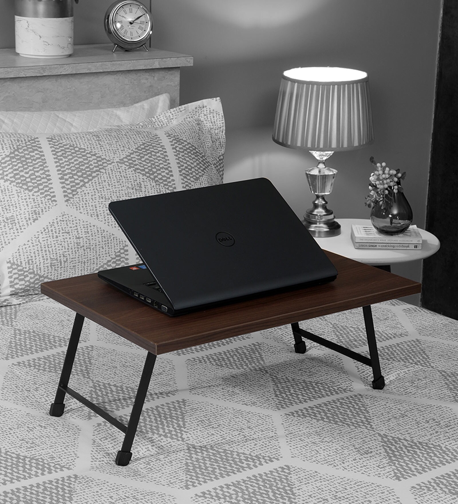 Kudo Portable Table in Brown Finish