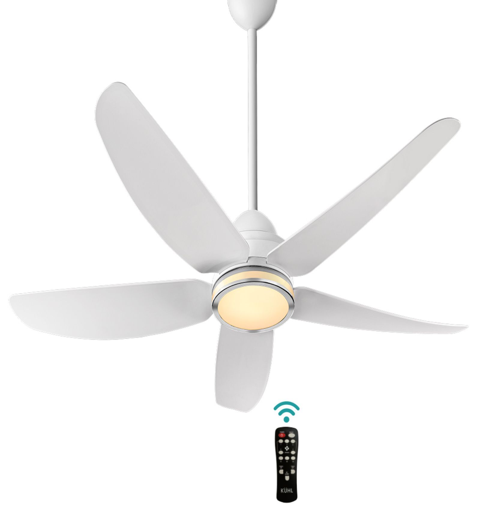 KUHL Luxus C5 1400 MM 5 Aerodynamic Blades Reverse Mode Celling Fan, White