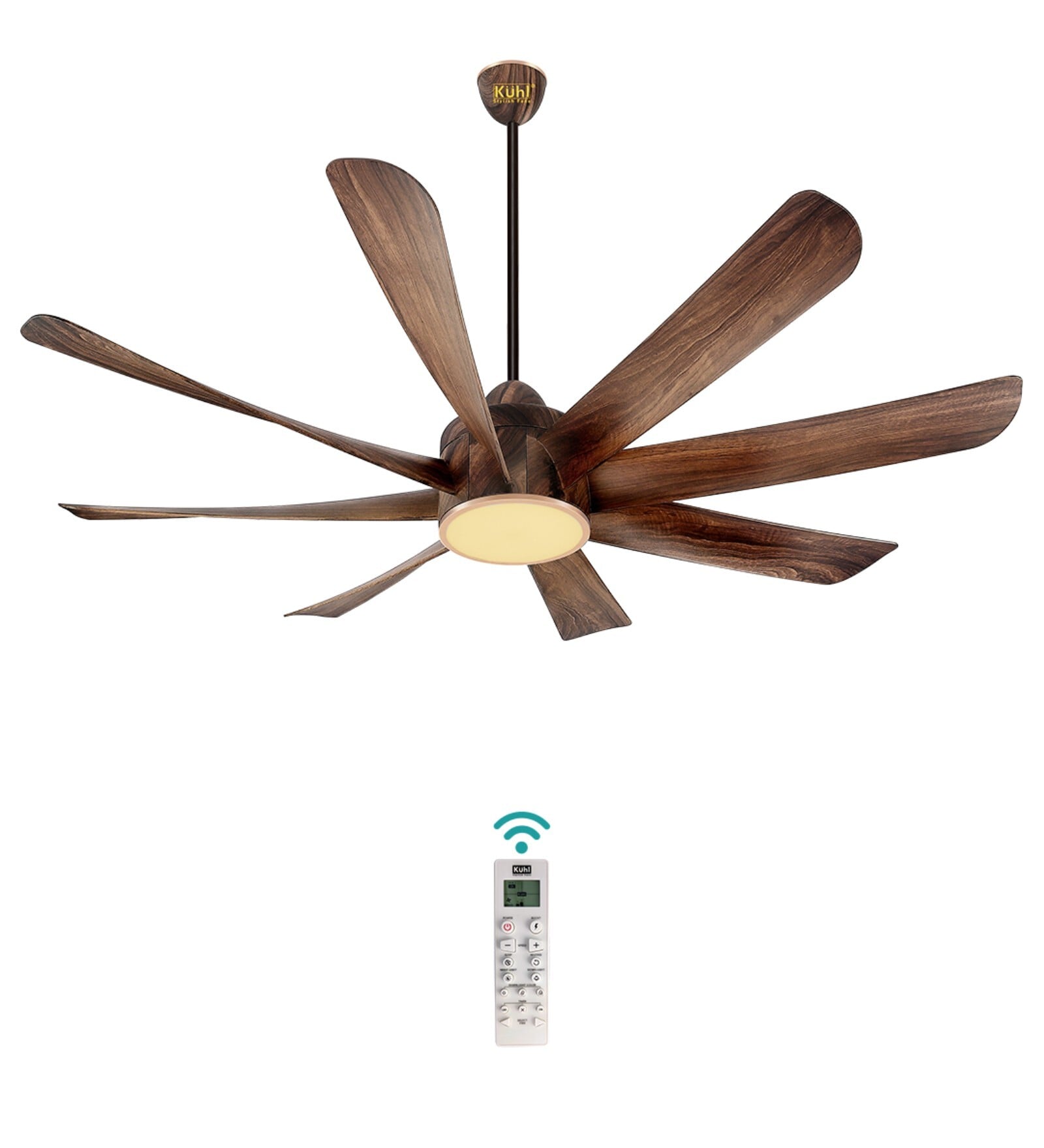 KUHL Platin D8,Teakwood, Stylish BLDC High Air Flow with Aerodynamic Blades Fan (Brown)