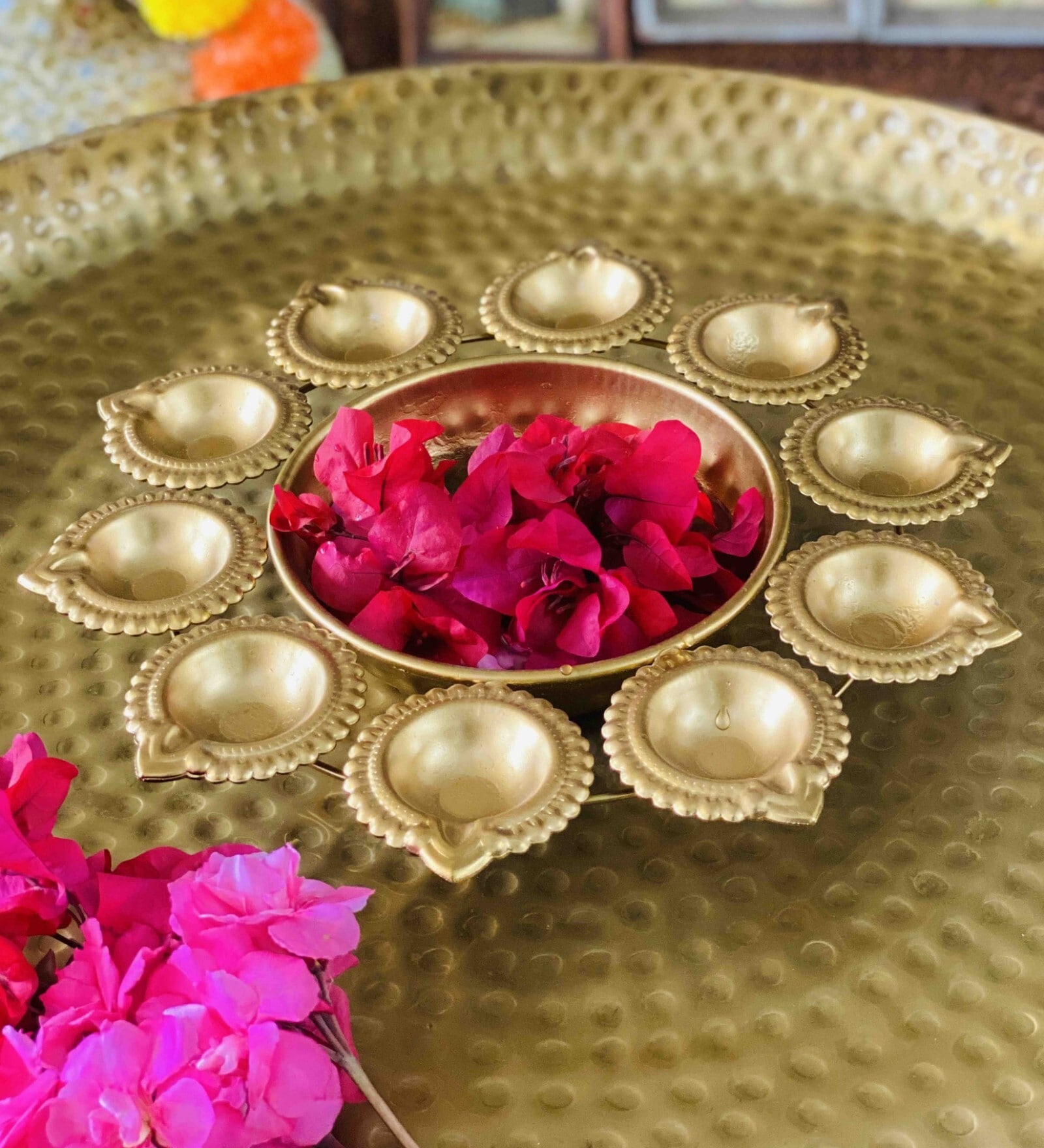 Kumudam Gold Metal Diya