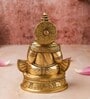 Kuber Blessing On Chowki Brass Religious Idol
