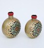 Kudia ( Set Of 2) Multicolour Iron Tea-Light Holder