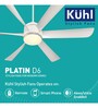 KUHL Platin D6 Stylish BLDC Fan, 38W6 Aerodynamic ABS Blades, Down Light Operate Via Remote-Mobile-Alexa, 5-Star Rated, White