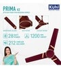 KUHL Prima A3 Stylish BLDC Fan, 28W, Low Noise 5-Star Rated, Brown