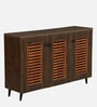 Kumi 3 Door Shoe Cabinet in Wenge Finish