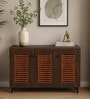 Kumi 3 Door Shoe Cabinet in Wenge Finish