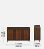 Kumi 3 Door Shoe Cabinet in Wenge Finish