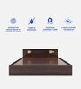 Kumiko King Size Bed with Box and Headboard Storage in Walnut Finish