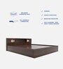 Kumiko King Size Bed with Box and Headboard Storage in Walnut Finish