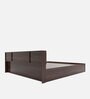 Kumiko King Size Bed with Box and Headboard Storage in Walnut Finish