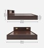 Kumiko King Size Bed with Box and Headboard Storage in Walnut Finish