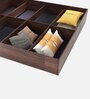 Kumiko King Size Bed with Box and Headboard Storage in Walnut Finish