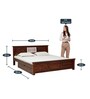 Kumud Solid Wood King Bed With Drawer Storage In Honey Oak Finish