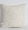 Kundalini Ethnic Pattern Cotton 16x16 Inch Beige Cushion Cover