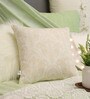 Kundalini Ethnic Pattern Cotton 16x16 Inch Beige Cushion Cover