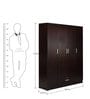 Kuruma 4 Door Wardrobe in Wenge Finish with Lock