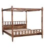 Kush Solid Wood King Size Poster Bed in Rustic Teak Finish