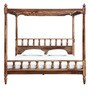 Kush Solid Wood King Size Poster Bed in Rustic Teak Finish