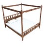 Kush Solid Wood King Size Poster Bed in Rustic Teak Finish