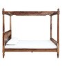Kush Solid Wood King Size Poster Bed in Rustic Teak Finish