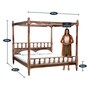 Kush Solid Wood King Size Poster Bed in Rustic Teak Finish
