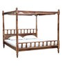 Kush Solid Wood King Size Poster Bed in Rustic Teak Finish