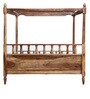 Kush Solid Wood King Size Poster Bed in Rustic Teak Finish