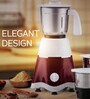 KUTCHINA  500W Mixer Grinder for Kitchen with 3 Jars (White, Maroon)