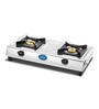 KUTCHINA 2 Burner Stainless Steel Gas Stove with Brass Burner & Manual Ignition (CLASSIC 2B SS GASSTOVE)