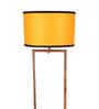Deigo Orange Fabric Shade Shelf Floor Lamp With Wood Base