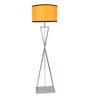 Kwan Orange Fabric Shade Floor Lamp with Silver Base