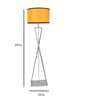 Kwan Orange Fabric Shade Floor Lamp with Silver Base