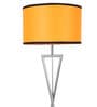 Kwan Orange Fabric Shade Floor Lamp with Silver Base
