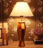 Kwan Pink Fabric Shade Table Lamp with Meena Base