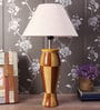 Kwan Pink Fabric Shade Table Lamp with Meena Base