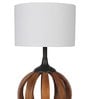 Kwan White Fabric Shade Table Lamp With Natural Base