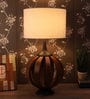 Kwan White Fabric Shade Table Lamp With Natural Base
