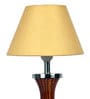 Kwan White Fabric Shade Table Lamp with Natural Base
