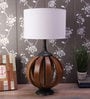 Kwan White Fabric Shade Table Lamp With Natural Base