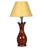 Kwan White Fabric Shade Table Lamp with Natural Base