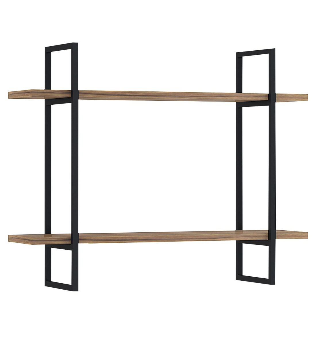 Buy Kyomi Wood & Metal Wall Shelf In Asian Walnut By Klaxon Online