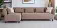Kyoto Fabric LHS Sectional Sofa (3 + Lounger) In Dark Brown Colour